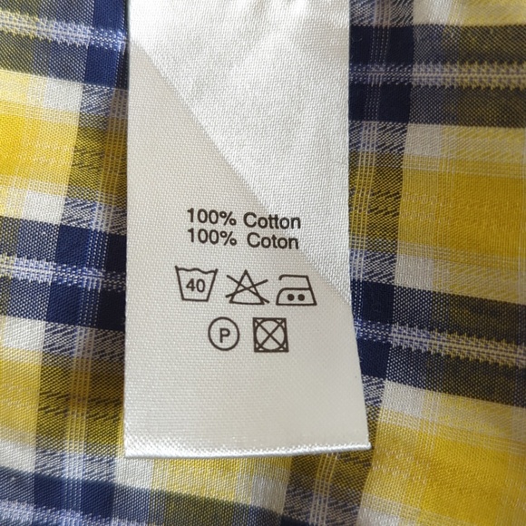 7 Downie St. Men’s Yellow Blue Button Down Long Sleeve Shirt - Picture 12 of 14